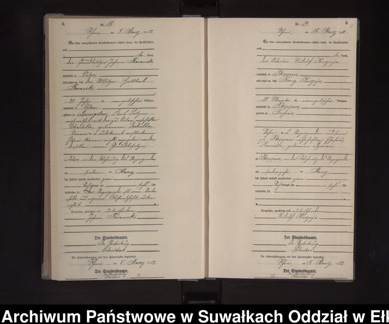 image.from.unit.number "Sterbe-Neben-Register des Königlichen Preussischen Standes-Amtes Orlen Kreis Loetzen"