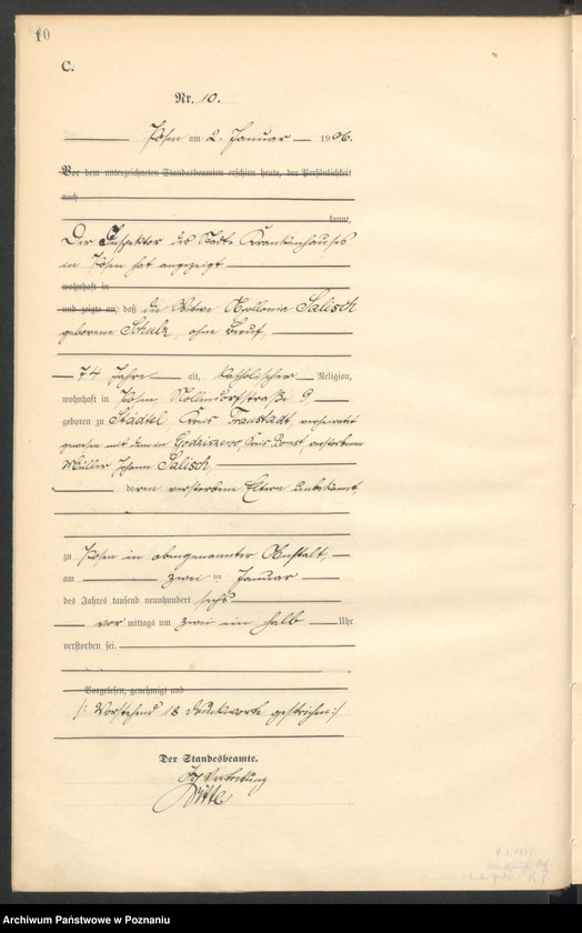 Obraz 12 z jednostki "Księga miejscowa zgonów tom I"