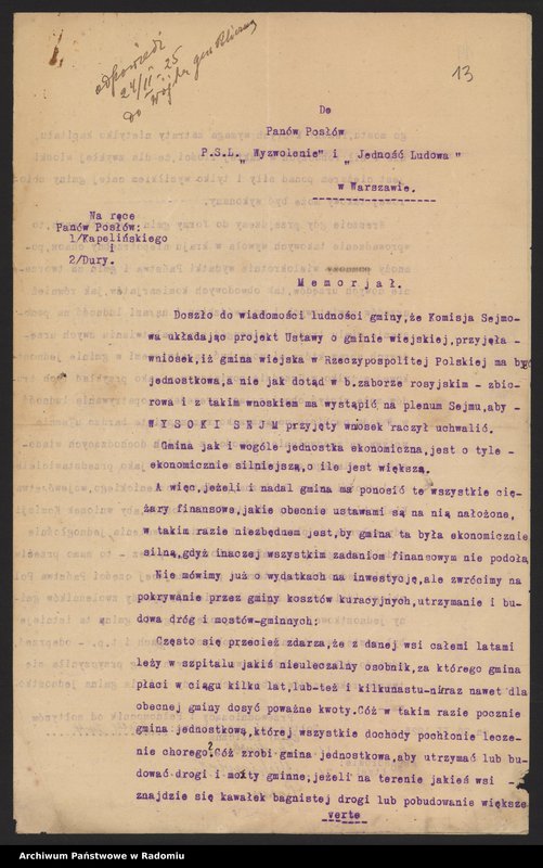 image.from.unit.number "[Materiały dotyczące działalności publicznej Franciszka Kapelińskiego]"