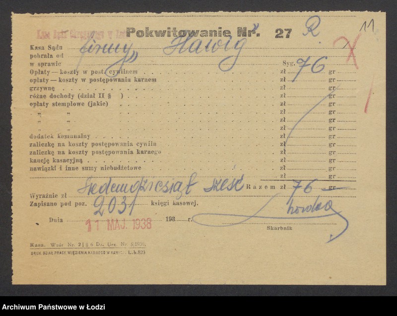 Obraz 13 z jednostki "Izrael Rozenblum, Aron Hoberman- sprzedaż przędzy i wyrobów włokienniczych"