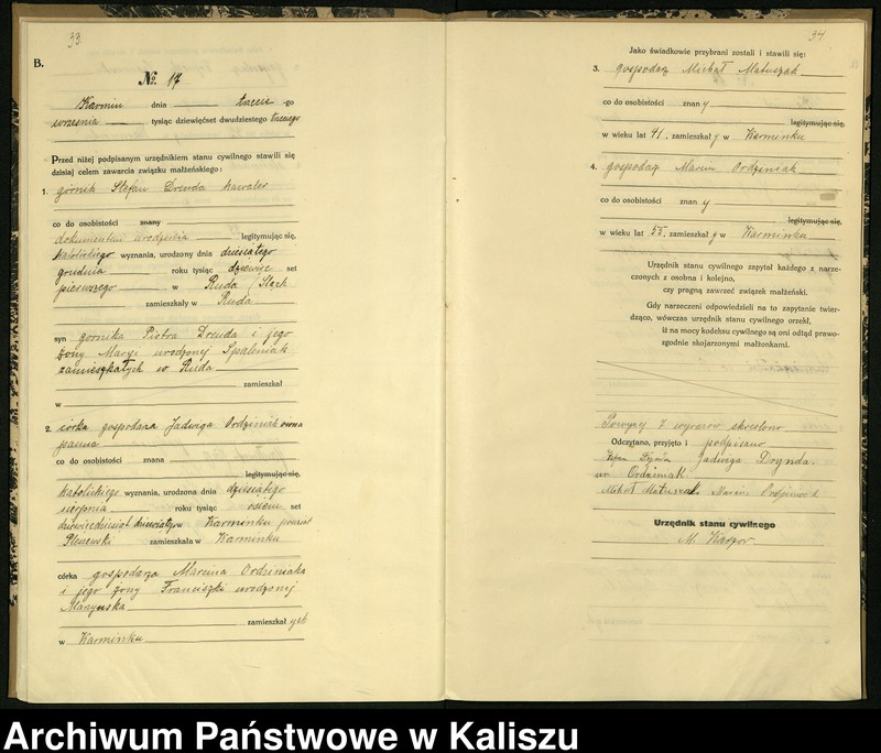 Obraz 20 z jednostki "[Księga małżeństw]"