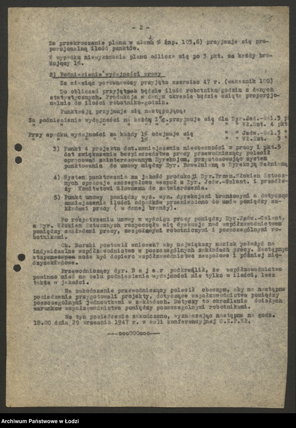 Obraz 6 z jednostki "Współzawodnictwo pracy; protokoły z narad ogólnołódzkich, sprawozdania różnych dyrekcji Centralnego Zarządu Przemysłu Włókienniczego"