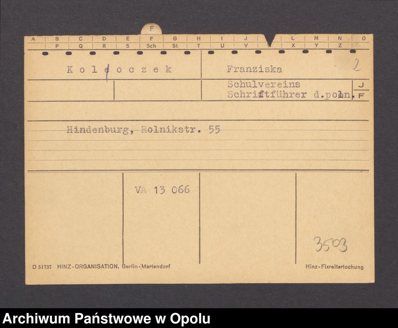 Obraz 4 z jednostki "[Koloczek Franziska, zam. Hindenburg]"