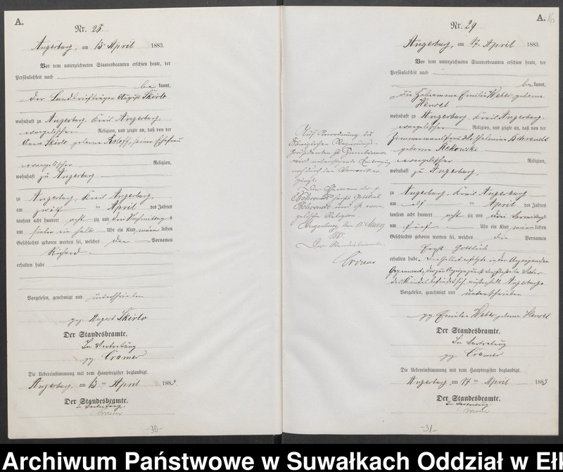 image.from.unit.number "Geburts-Neben-Register des Preussischen Standes-Amtes Angerburg Kreis Angerburg"