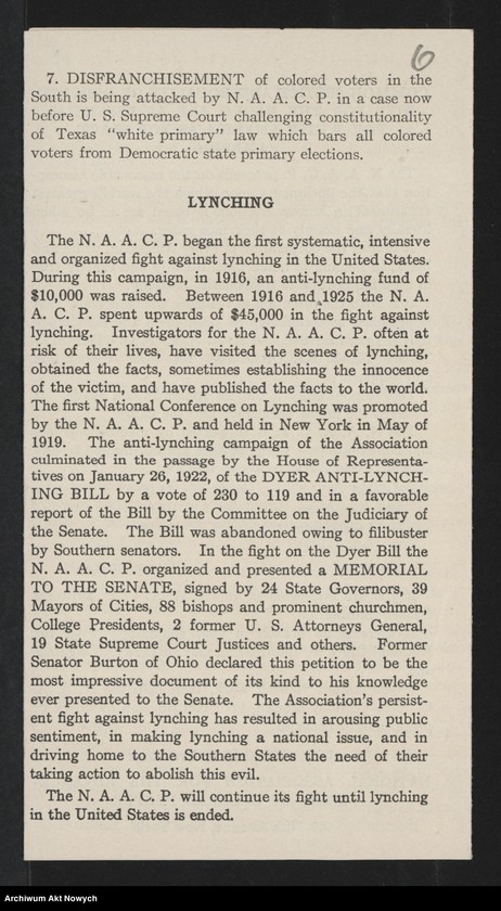 image.from.unit.number "National Association for the Advancement of Colored People (New York); Załączniki: prospekt; L.1"