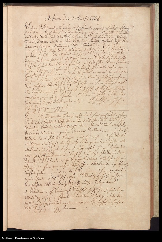 image.from.unit.number "Acta coram officio […] Johannis Wahl Praeconsulis ac Praesidis cuius vices gessit […] Praeconsul Nathanael Godofredus Ferber [15.III.1752-12.III.1753] […] Praesidis ac Fisci Administratoris [19.IV.1752-6.III.1753] /2 indeksy/"