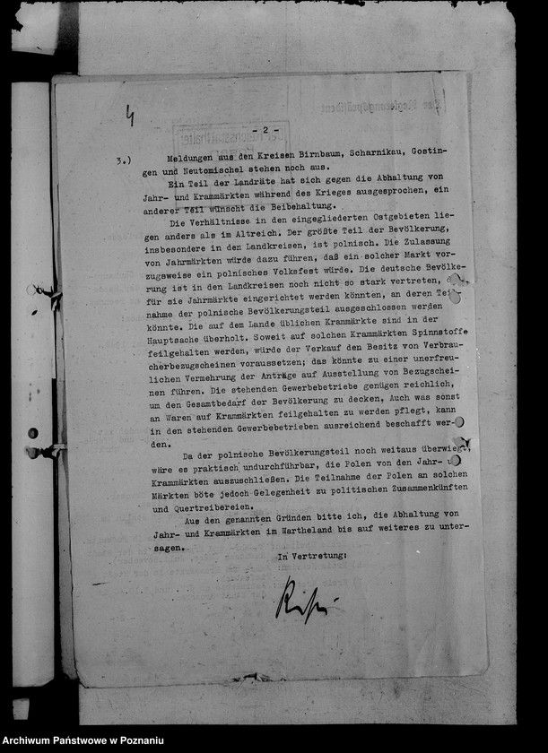 Obraz 8 z jednostki "Korespondencja w sprawie odbywania targów i jarmarków w okresie wojny"