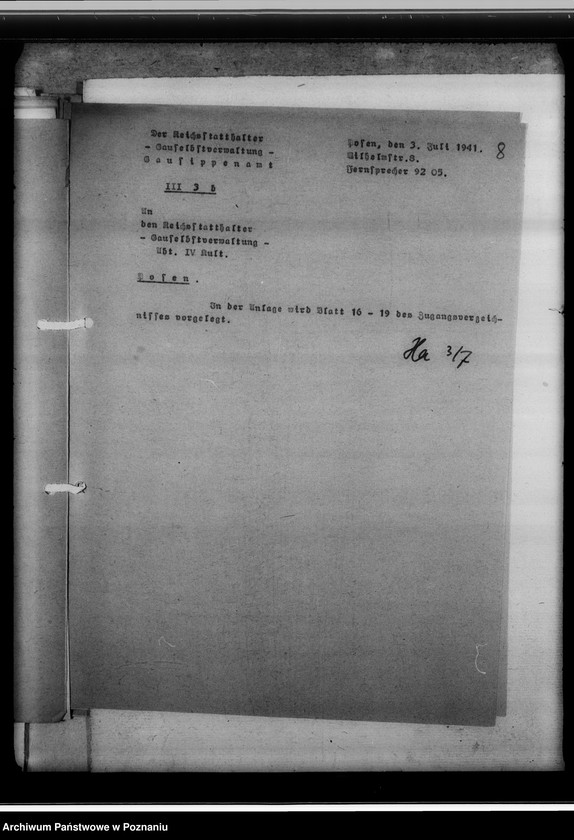 Obraz 12 z jednostki "Verzeichnis der, in der Sippenstelle der Regierungs des Generalgouvernements aufbewahrten Personenstandsbücher [wykaz, korespondencja]"