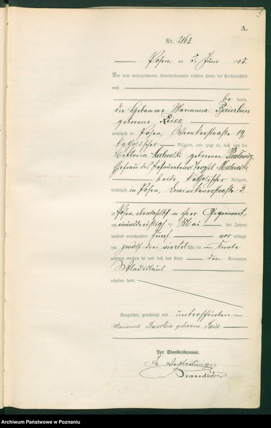 Obraz 7 z jednostki "Księga miejscowa urodzeń tom V"