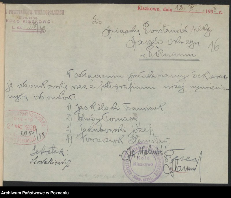 Obraz 20 z jednostki "Kiszkowo, powiat Gniezno akta koła."