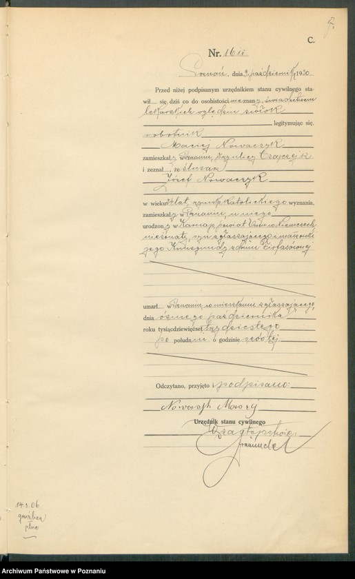 Obraz 19 z jednostki "Księga miejscowa zgonów tom IV [Rejestr główny zgonów]"