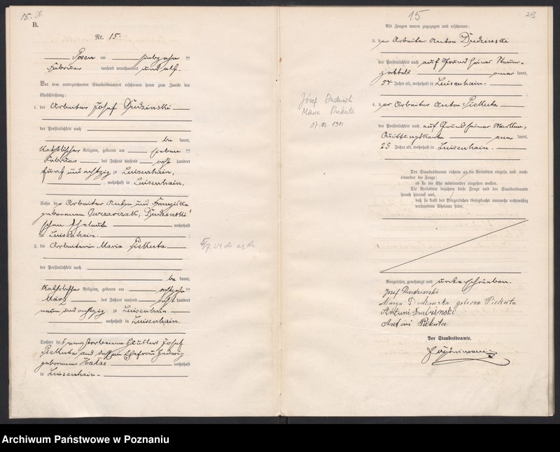 Obraz 17 z jednostki "Księga miejscowa małżeństw [Rejestr główny małżeństw]"