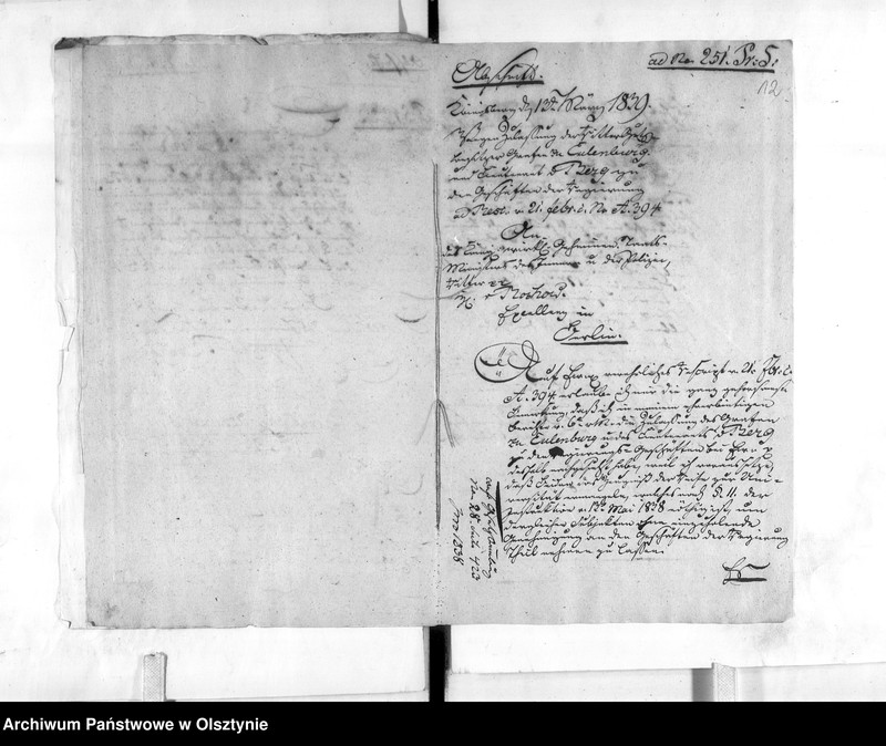 image.from.unit.number "Zulassung des Rittergutsbesitzers Lieutenant von Berg [Hermann] zu den Geschäften bei der Regierung"