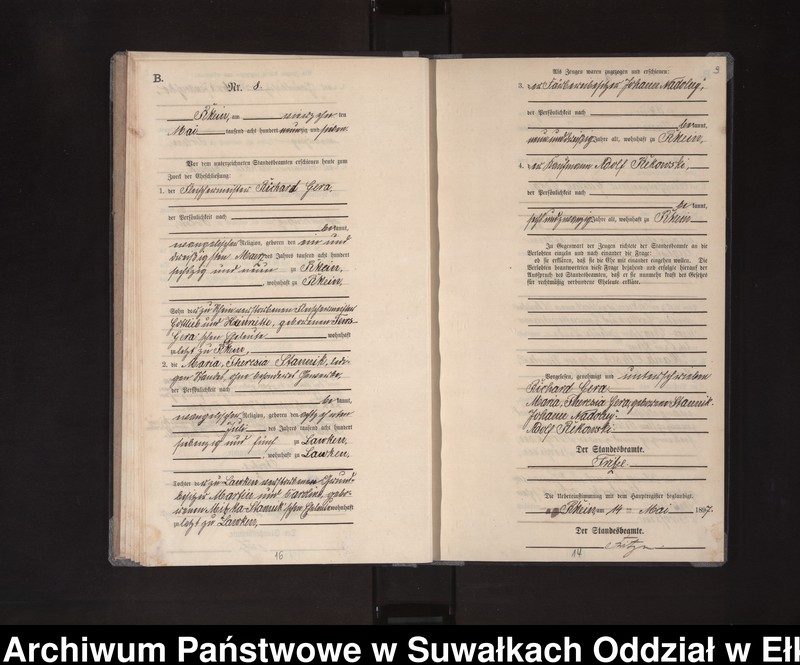 image.from.unit.number "Heiraths-Neben-Register des Königlichen Preussischen Standes-Amtes Orlen Kreis Loetzen"