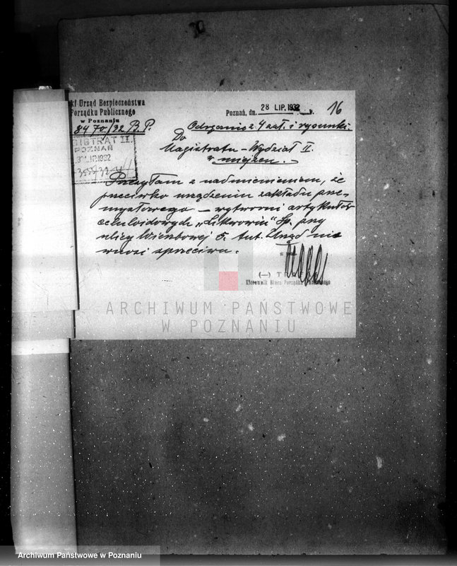 image.from.unit.number "Zatwierdzenie wytwórni z celuloidu Firmy "Likwowin" w Poznaniu nr 566"