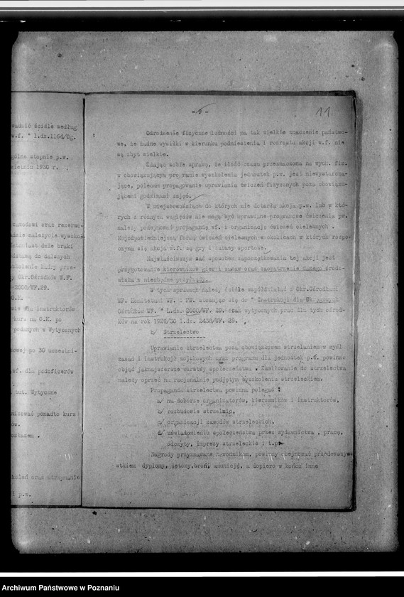 image.from.unit.number "Rozkazy, protokoły, instrukcje, sprawozdania Komitetu. Przepisy służbowe dotyczące organizacji i działalności wychowania fizycznego i przysposobienia wojskowego z 1928 roku. Korespondencje. Szkice umundurowania."