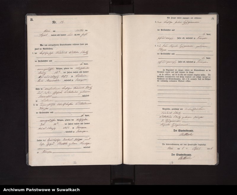 image.from.unit.number "Heiraths-Neben-Register des Königlichen Preussischen Standes-Amtes Orlen in Rhein Kreis Loetzen"