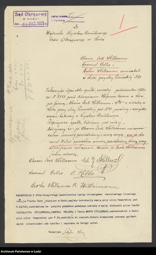 Obraz 3 z jednostki "Chaim Icek Stillerman i S-ka- handel manufakturą"