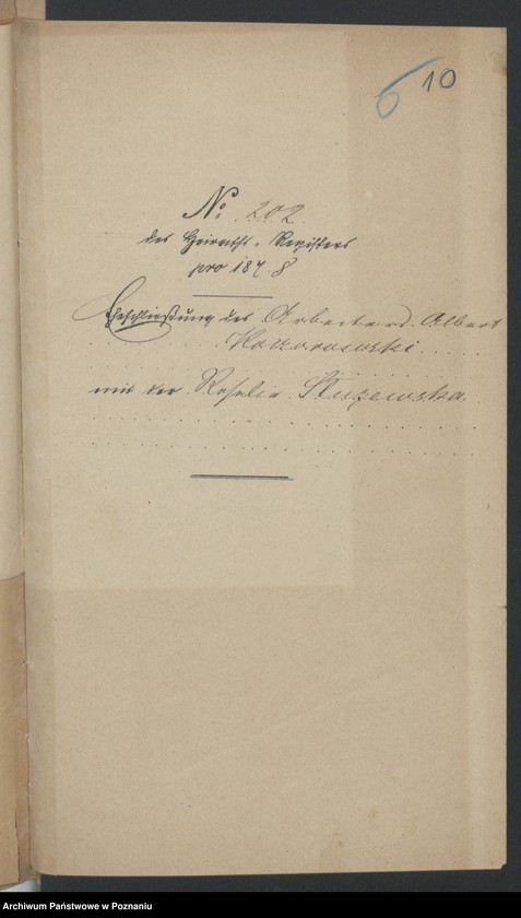 Obraz 12 z jednostki "Die von den Verlobten beigebrachten Urkunden zur Eheschliessung pro 1878"