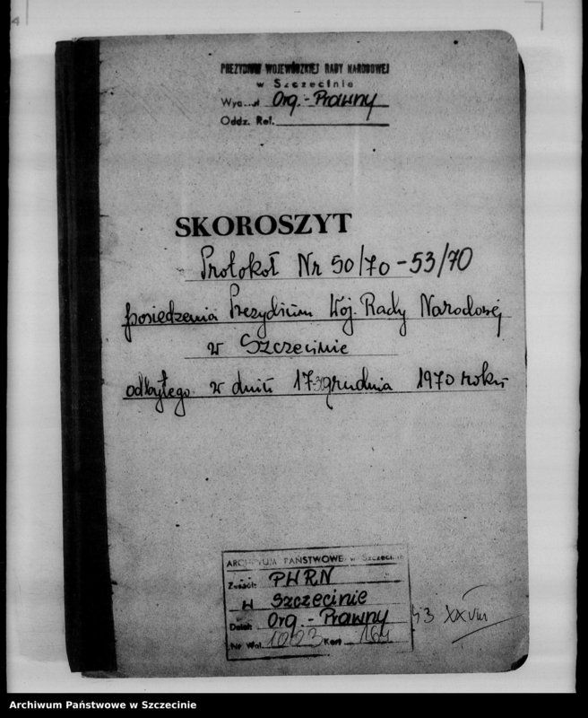 image.from.unit.number "Protokoły posiedzeń Prezydium Wojewódzkiej Rady Narodowej  nr 50-53, miesiąc grudzień"