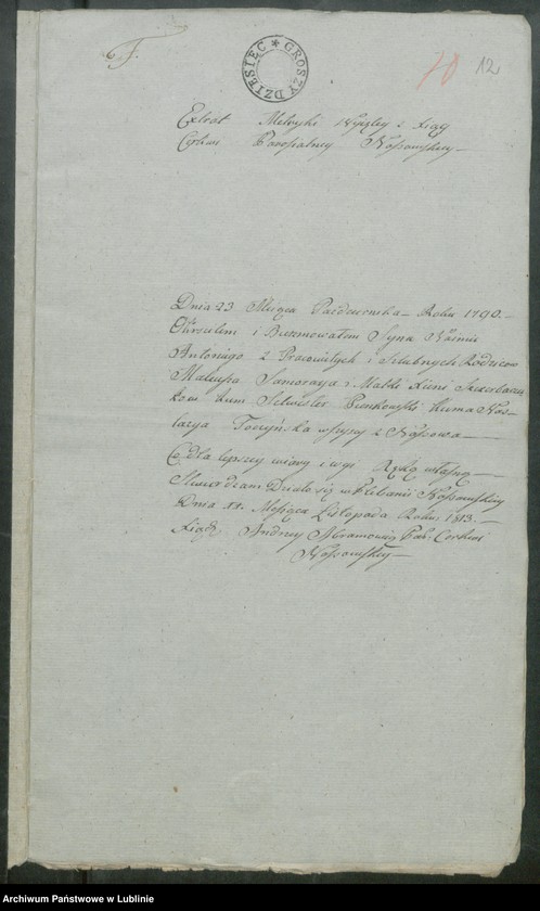 image.from.unit.number "Alegaty do ksiąg urodzeń, zapowiedzi, małżeństw i zgonów z lat 1813 - 1816"