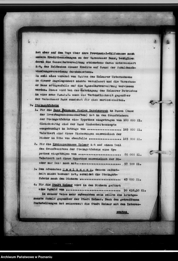 Obraz 10 z jednostki "Alte Schulden und Forderungen aus polnischer Zeit - Kolmar [fabryka porcelany]."