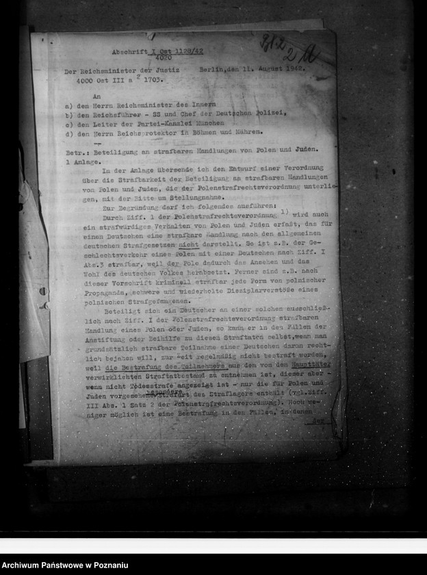 Obraz 6 z jednostki "Verordnung über die Strafbarkeit der Beteiligung an strafbaren Handlungen von Polen und Juden"