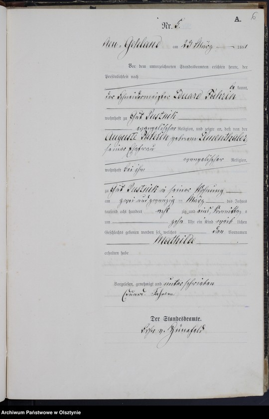 image.from.unit.number "Geburts-Haupt-Register Nr 1 - 43"