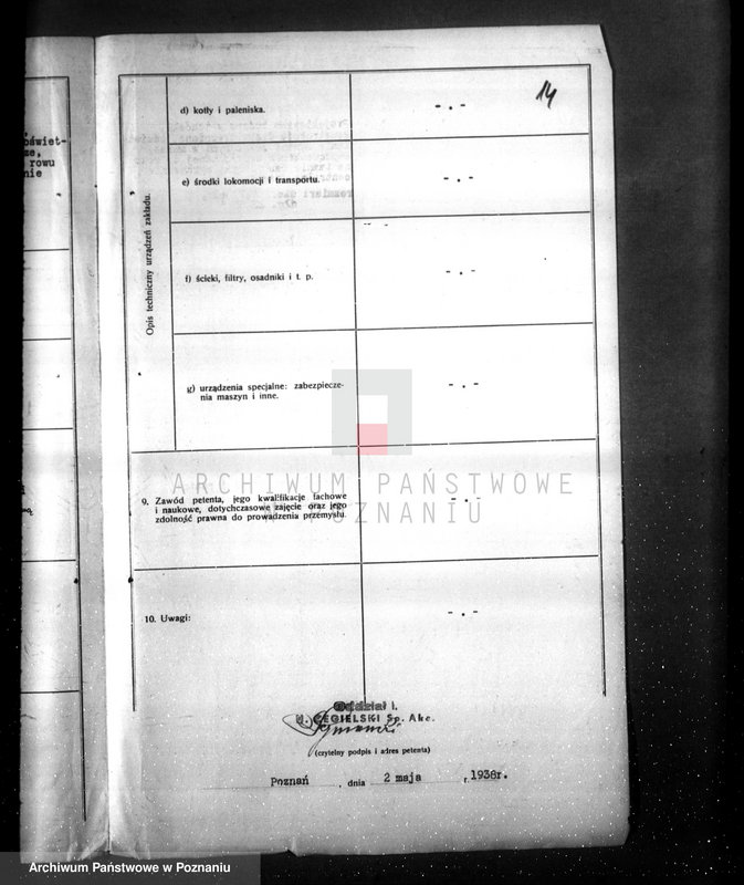 Obraz 18 z jednostki "Zatwierdzenie projektu budowy i urządzenia zakładu przemysłowego nr rej. 1779 / projekt umywalni F-mie H. Cegielski"