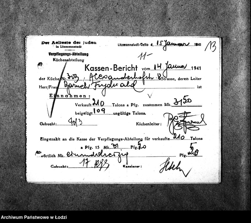 Obraz 16 z jednostki "[Kuchnia nr 303, ul. Limanowskiego 8. Kuchnia, ul. Limanowskigo 22. Kuchnia nr 305, ul. Limanowskiego 26. Kuchnia nr 341, ul. Limanowskiego 28. Działalność kuchni, personel, konsumenci, kontrole]"