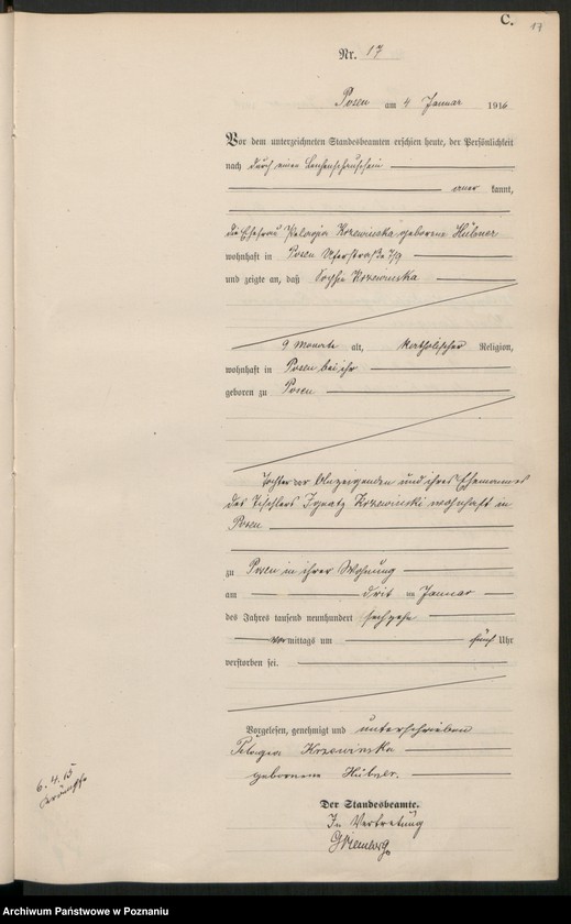 Obraz 19 z jednostki "Księga miejscowa zgonów tom I [Rejestr główny zgonów]"