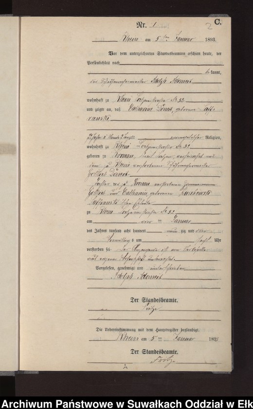image.from.unit.number "Sterbe-Neben-Register des Preussischen Standes-Amtes Rhein Kreis Loetzen"