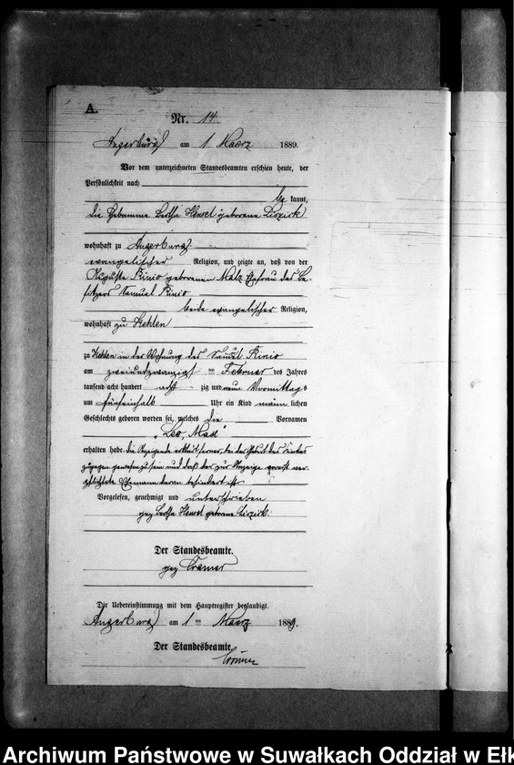 image.from.unit.number "Geburts-Neben-Register des Preussischen Standes-Amtes Kehlen Kreis Angerburg"