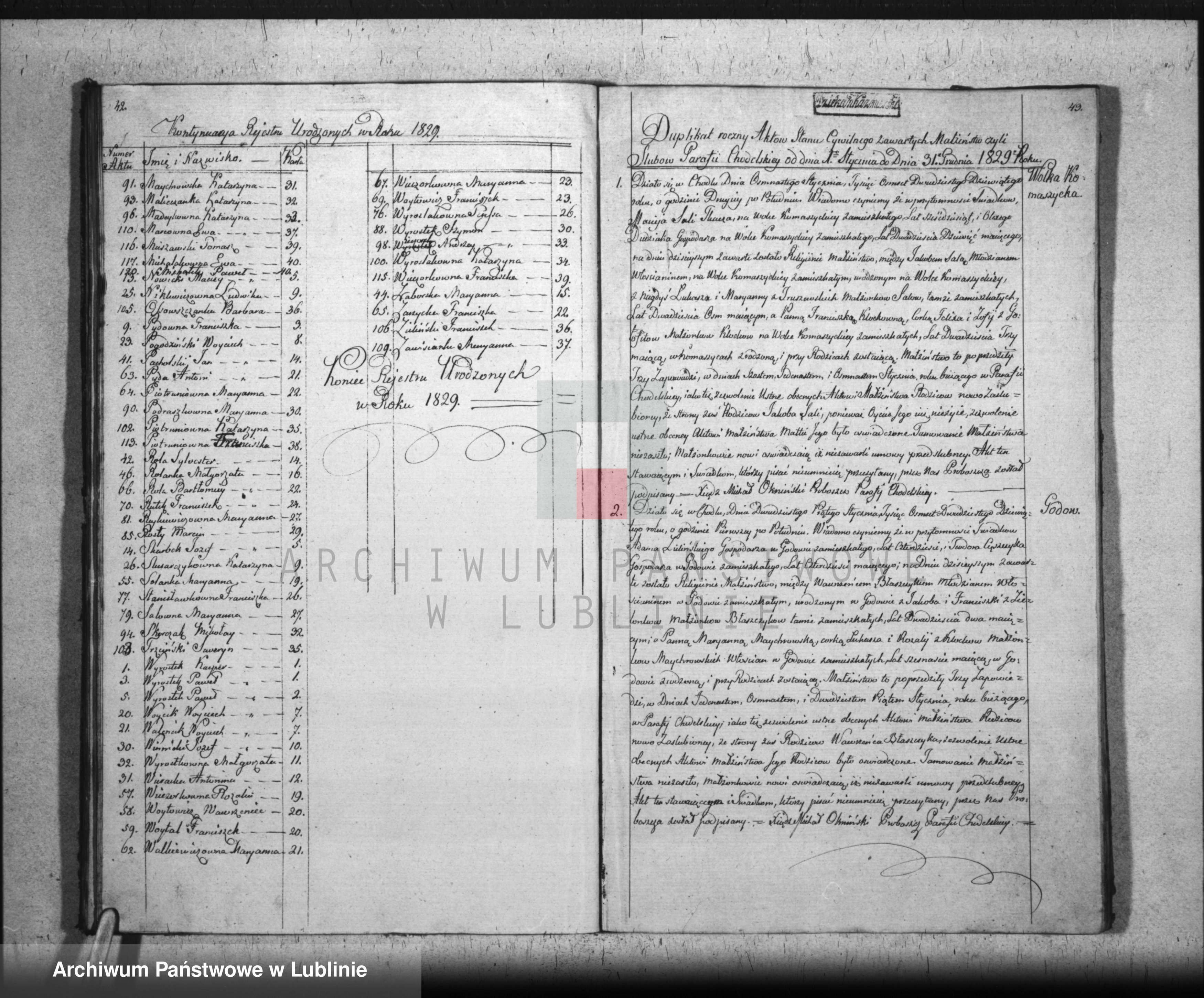 Skan z jednostki: Księga urodzeń, małżeństw i zgonów