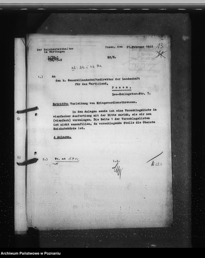 Obraz 17 z jednostki "Kriegsverdienstkreuze- Abteilung IV"