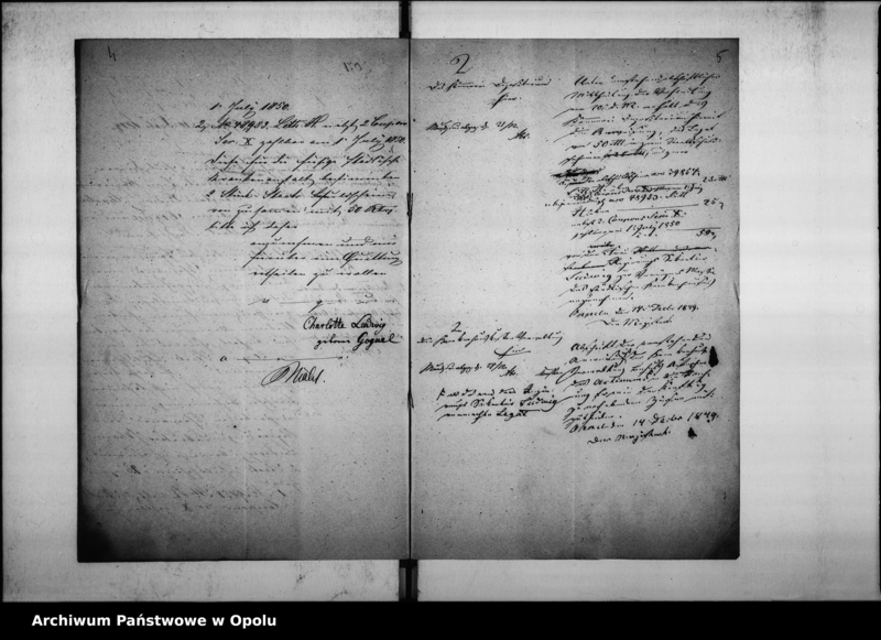 Obraz 8 z jednostki "Acta des Magistrats zu Oppeln betreffend: die von dem Regierungs-Secretair Johann Ludwig der Armenkasse und der Kranken Anstalt ausgesetzten Legate von à 50 Rtl. zusammen 100 Rth. in Staatsschuldscheine"