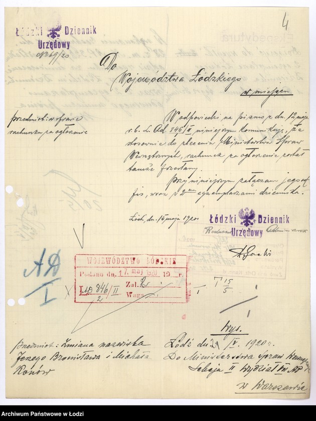 Obraz 7 z jednostki "[Korespondencja i okólniki w sprawach przynależności państwowej, wyznaniowych, administracyjnych itp.]"