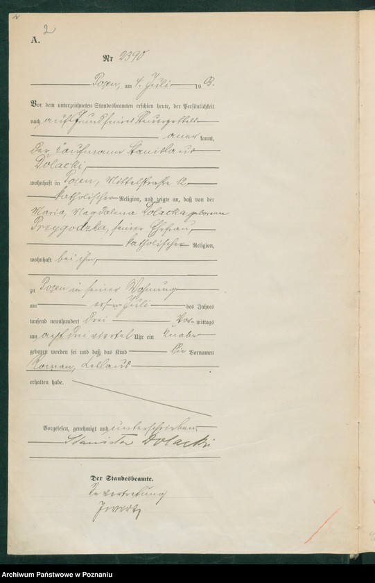 Obraz 2 z jednostki "Księga urodzeń tom V"