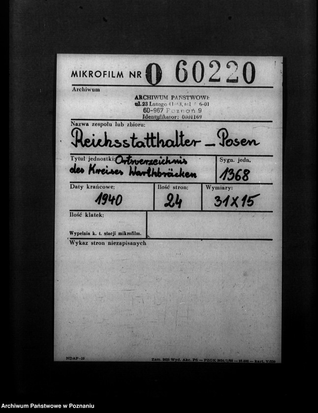 Obraz 2 z jednostki "Ortsverzeichnis des Kreises Warthbrücken"