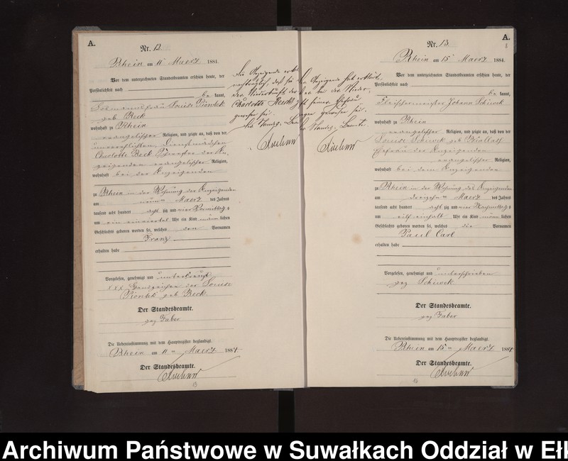 image.from.unit.number "Geburts-Neben-Register des Preussischen Standes-Amtes Rhein Kreis Loetzen"