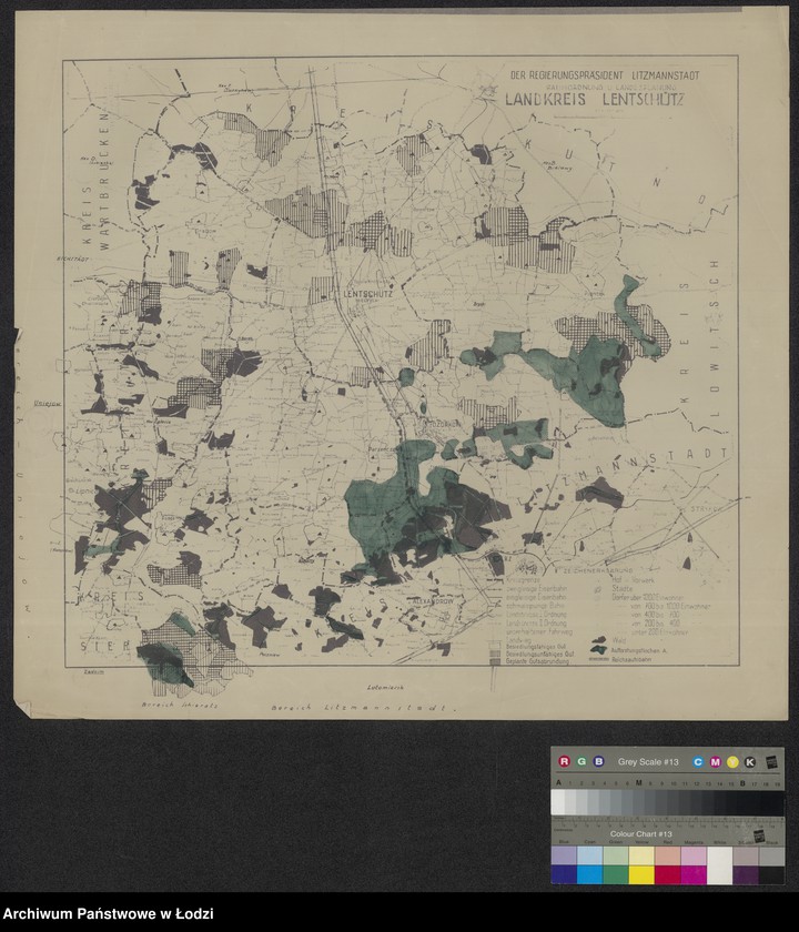 Obraz 1 z jednostki "Der Regierungspräsident Litzmannstadt. Raumordnung und Landesplanung. Landkreis Lentschütz"