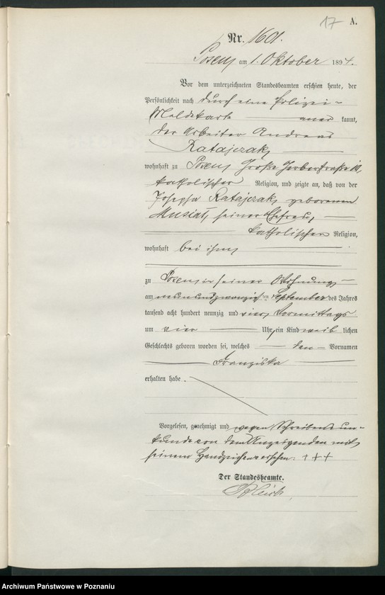 Obraz 20 z jednostki "Księga urodzeń t. V"