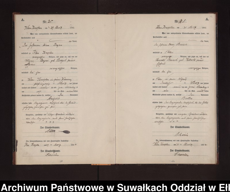 image.from.unit.number "Geburts-Neben-Register des Preussischen Standes-Amtes Gr. Konopken Kreis Loetzen"