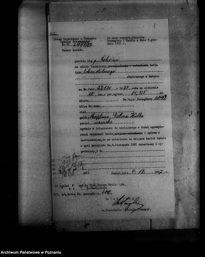 Obraz 5 z jednostki "Gorzelnia rolnicza W. Rohra w Golinie Wielkiej nr woj. kotła 6042"