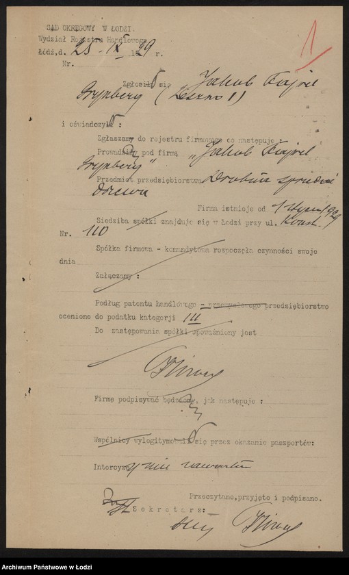 Obraz 3 z jednostki "Jakób Fajwel Grynberg – drobna sprzedaż drzewa"