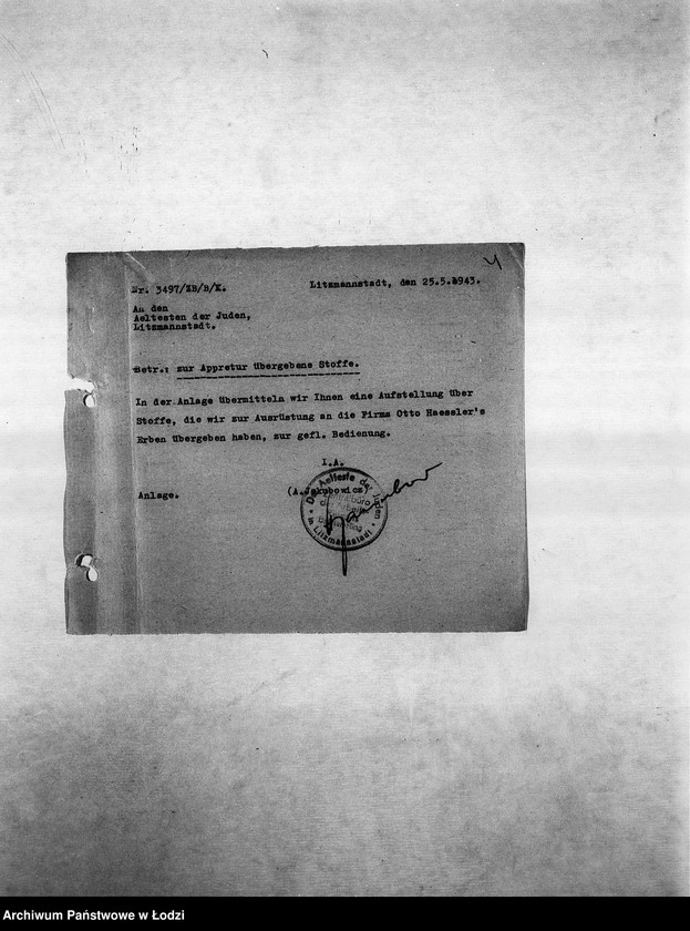 Obraz 7 z jednostki "Textil-Fabrikations-Abteilung [Produkcja i zapotrzebowanie materiałów dla resortu pracy]"