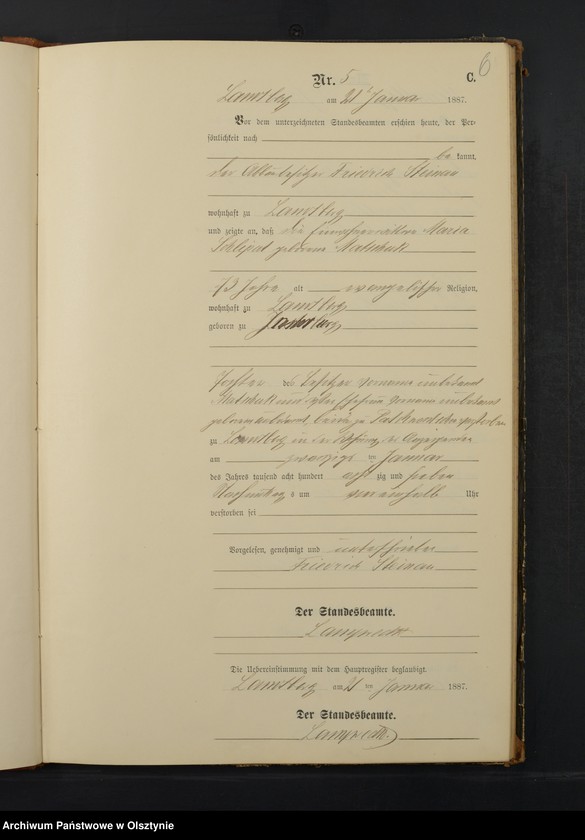 image.from.unit.number "Sterbe-Neben-Register Nr 1 - 71"