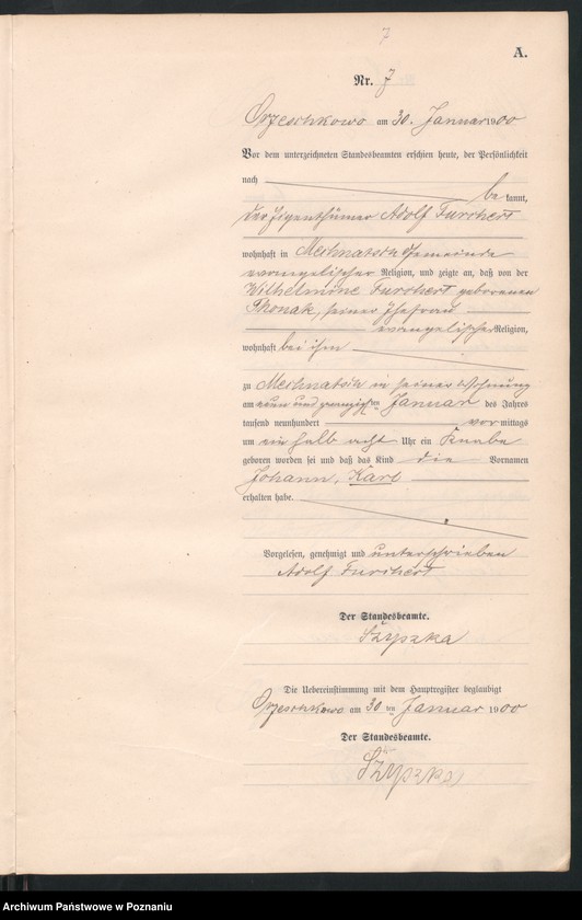 Obraz 10 z jednostki "Geburts-Neben-Register"