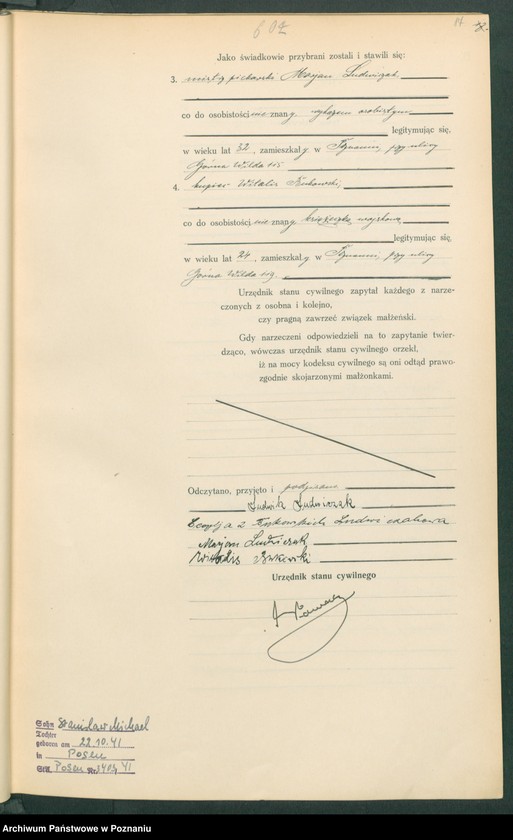 Obraz 19 z jednostki "Księga miejscowa małżeństw tom III [Rejestr główny małżeństw]"