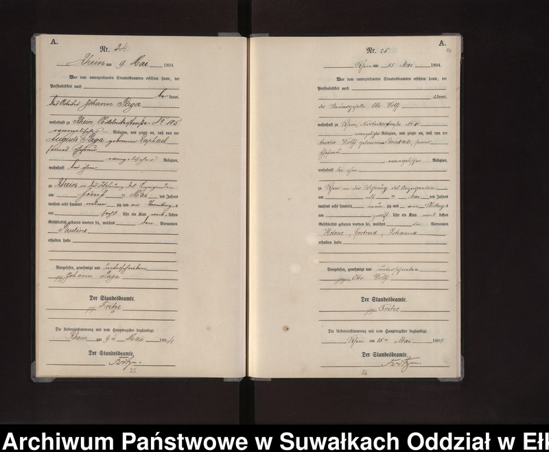 image.from.unit.number "Geburts-Neben-Register des Preussischen Standes-Amtes Rhein Kreis Loetzen"